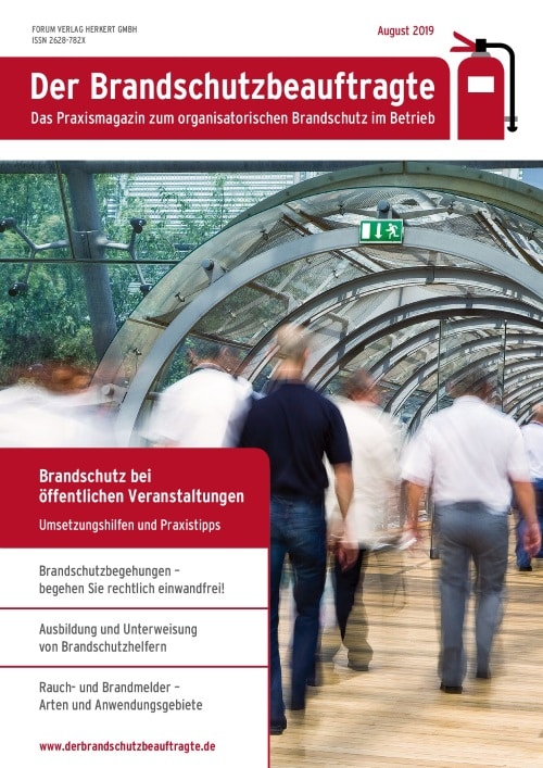 Ausgabe August 2019 – Brandschutz öffentlichen Veranstaltungen